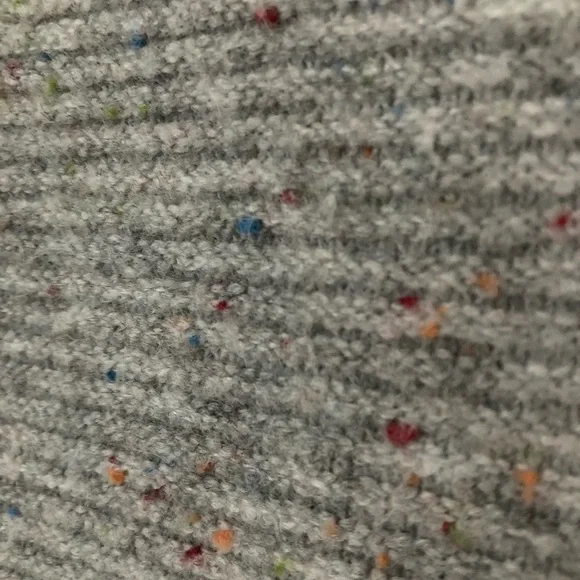 LOFT small sweater gray cowl neck ribbed - Picture 2 of 12